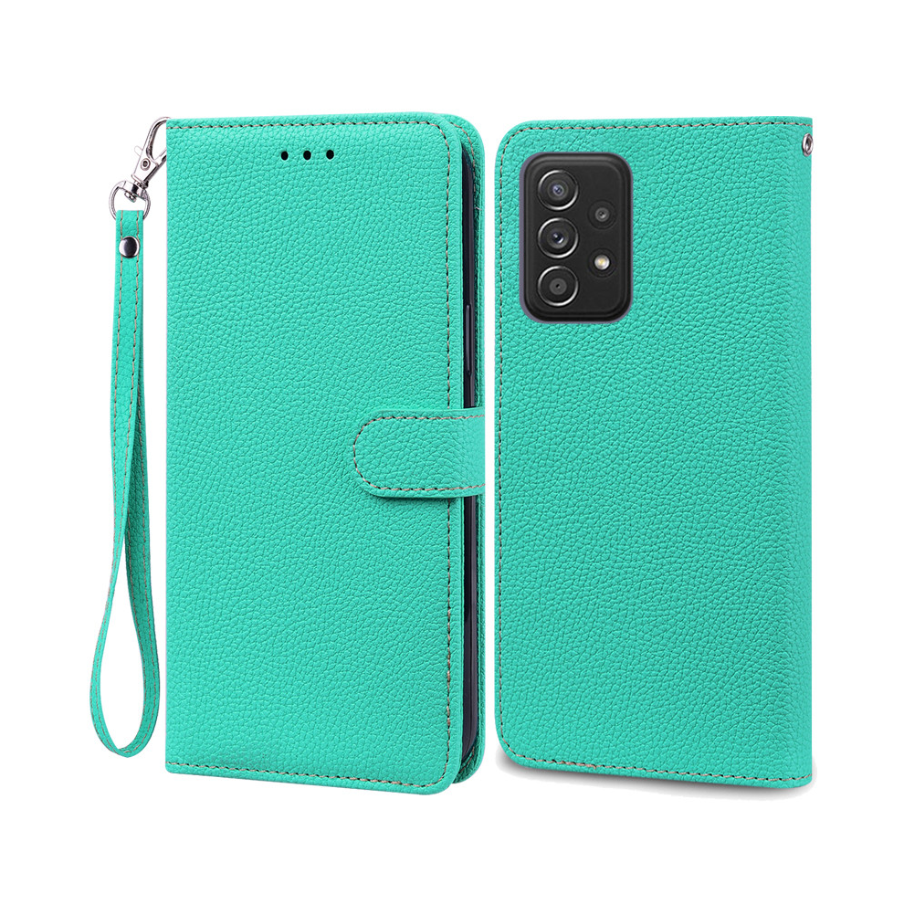 (Sky -Strap, Samsung A52s 5G) A52 A52s Case For Samsung Galaxy A52 Case Leather Blue 931288079375