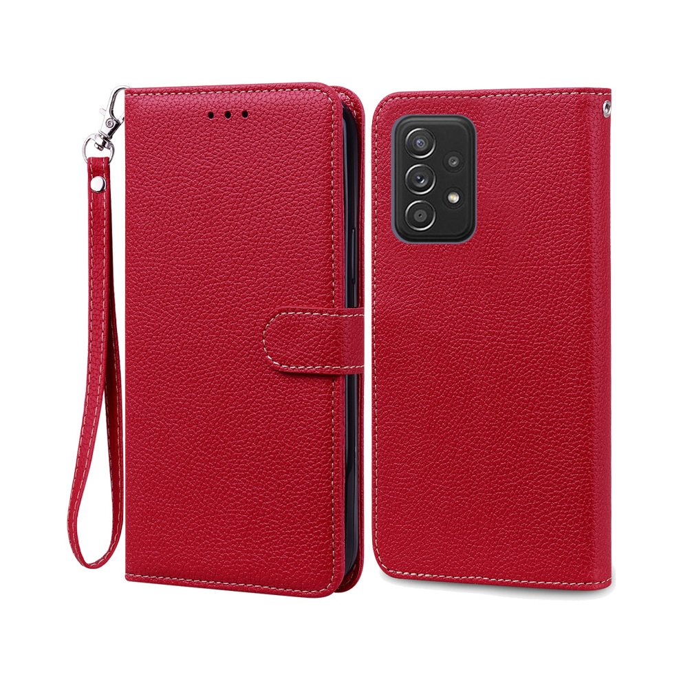 (Dark -Strap, Samsung A52s 5G) A52 A52s Case For Samsung Galaxy A52 Case Leather Red 931288079436