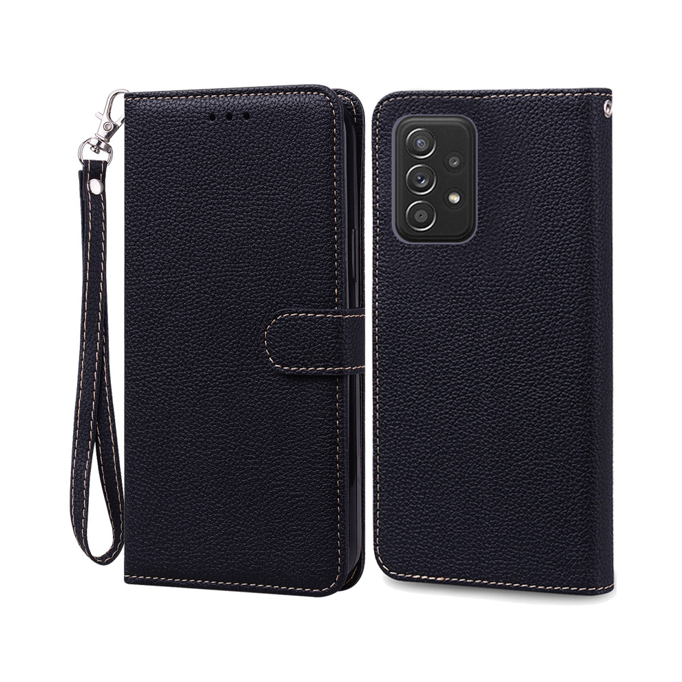 ( -Strap, Samsung A52s 5G) A52 A52s Case For Samsung Galaxy A52 Case Leather Black 931288079559