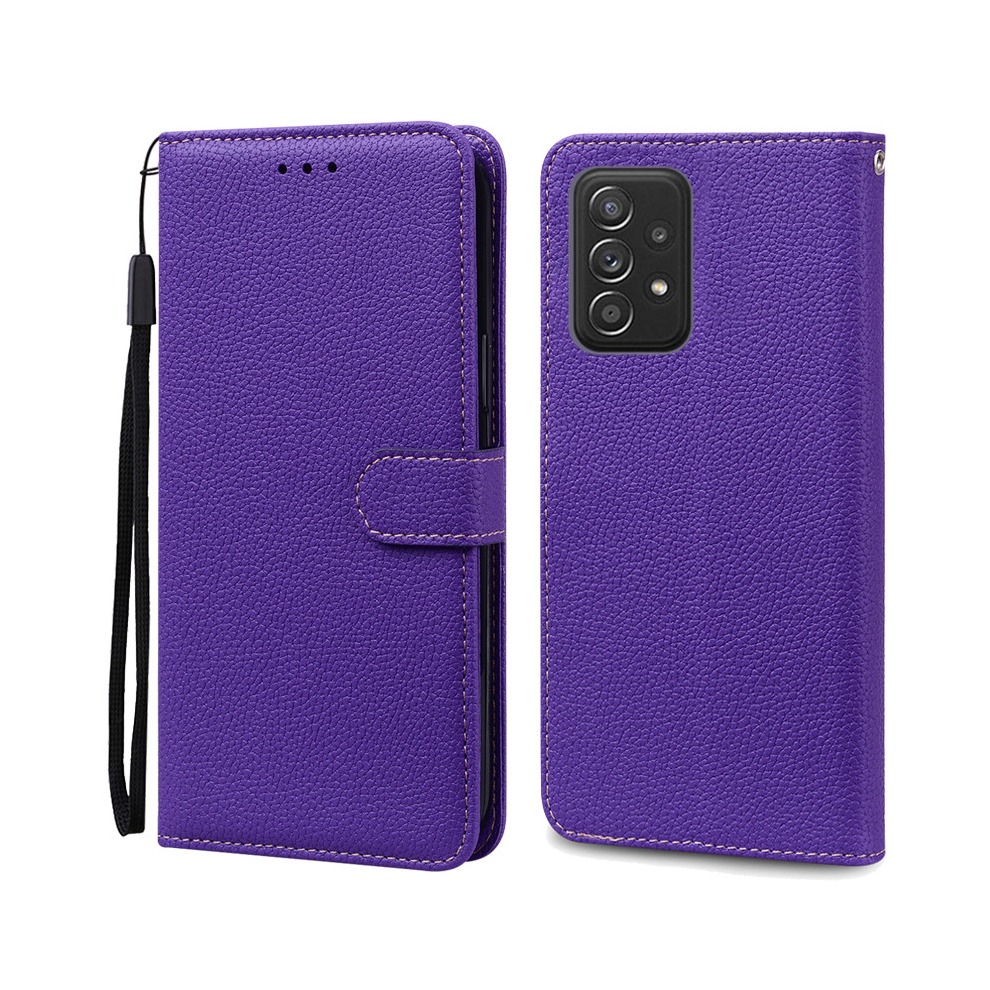 (Dark Samsung A52 4G 5G) A52 A52s Case For Samsung Galaxy A52 Case Leather Purple 931288079542