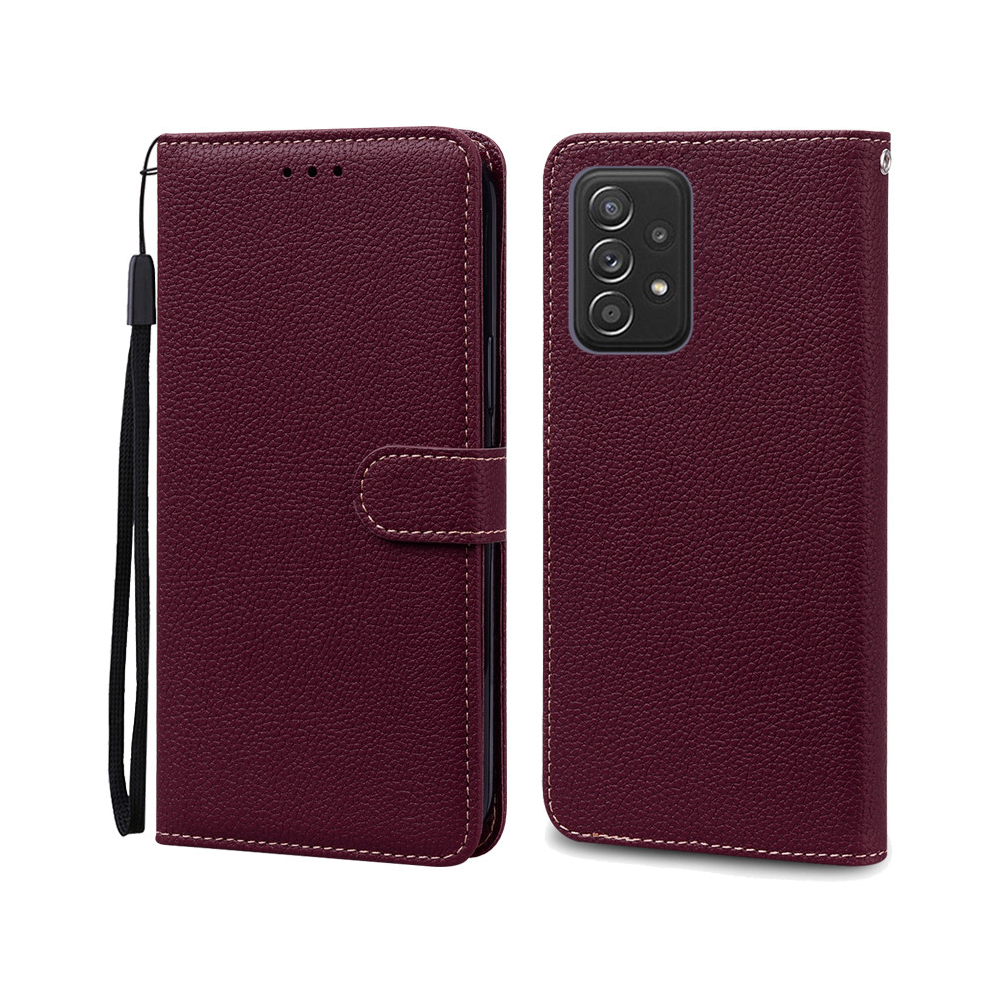 (Wine Samsung A52s 5G) A52 A52s Case For Samsung Galaxy A52 Case Leather Red 931288079610
