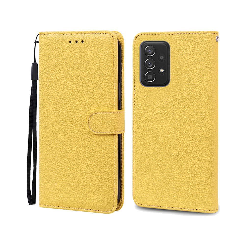 (, Samsung A52s 5G) A52 A52s Case For Samsung Galaxy A52 Case Leather Yellow 931288079672