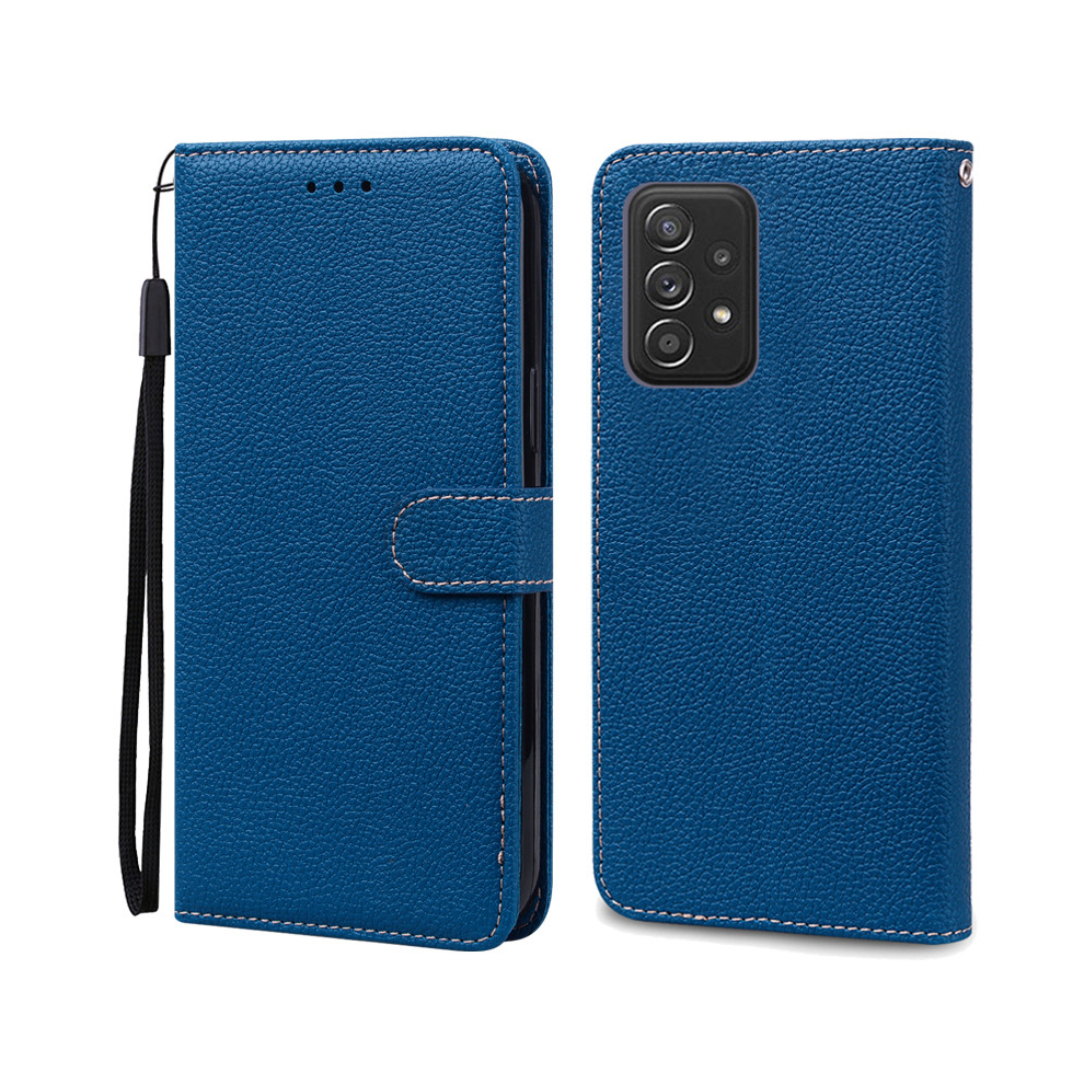 (Navy Samsung A52 4G 5G) A52 A52s Case For Samsung Galaxy A52 Case Leather Blue 931288079788