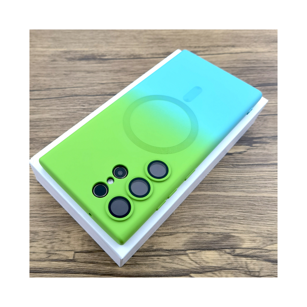 (Green Blue, Samsung S20 Ultra) Gradient Silicone Case For Samsung Galaxy S25 S24 Blue,Green 931288068690