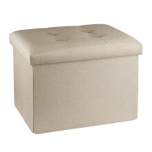 ALASDO Ottoman Storage Ottoman Podnzek Skladany Otoman z Srorage Maly Ottoman Podnzek do salonu Gabinet Sypialnia Bezowy L17W13H13 cali
