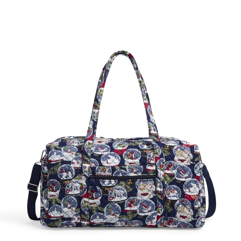 Grand sac de voyage en coton Vera Bradley pour femme, motif boules de neige, coton recycl   , taille unique