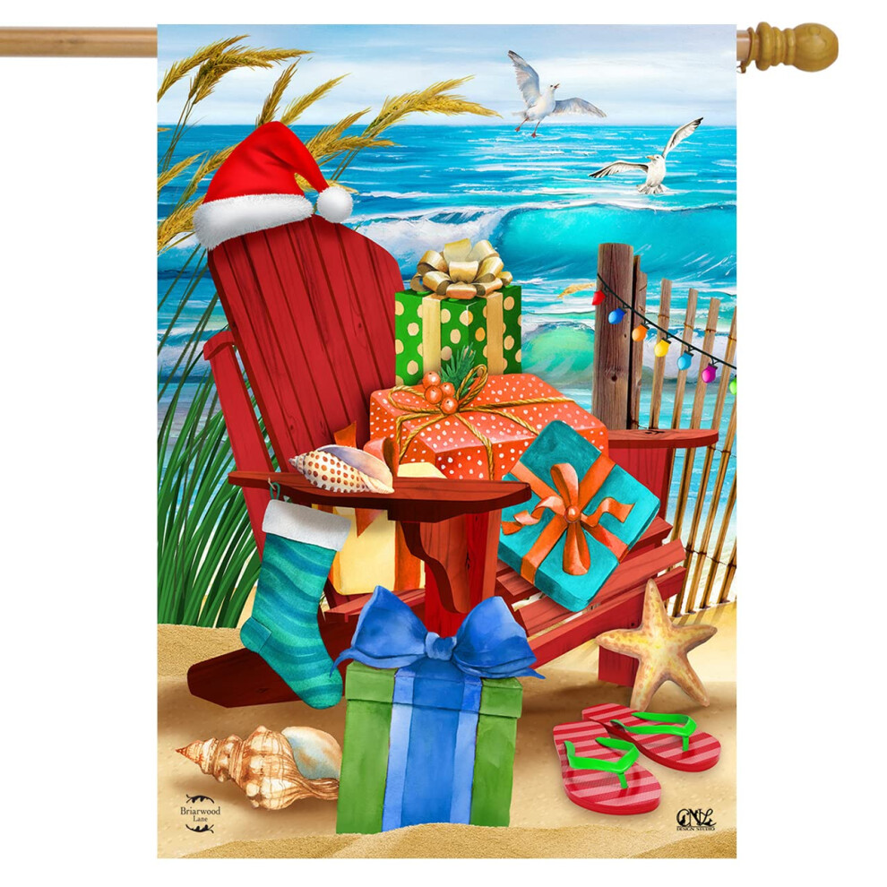 Drapeau de No   l de Briarwood Lane Beachy, chaise Adirondack, 28 x 40