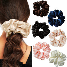 Store Satin Scrunchies Oversized Scrunchie Jumbo Scrunchies Giant Scrunchie store Silke Scrunchies til kvinder og piger(H)
