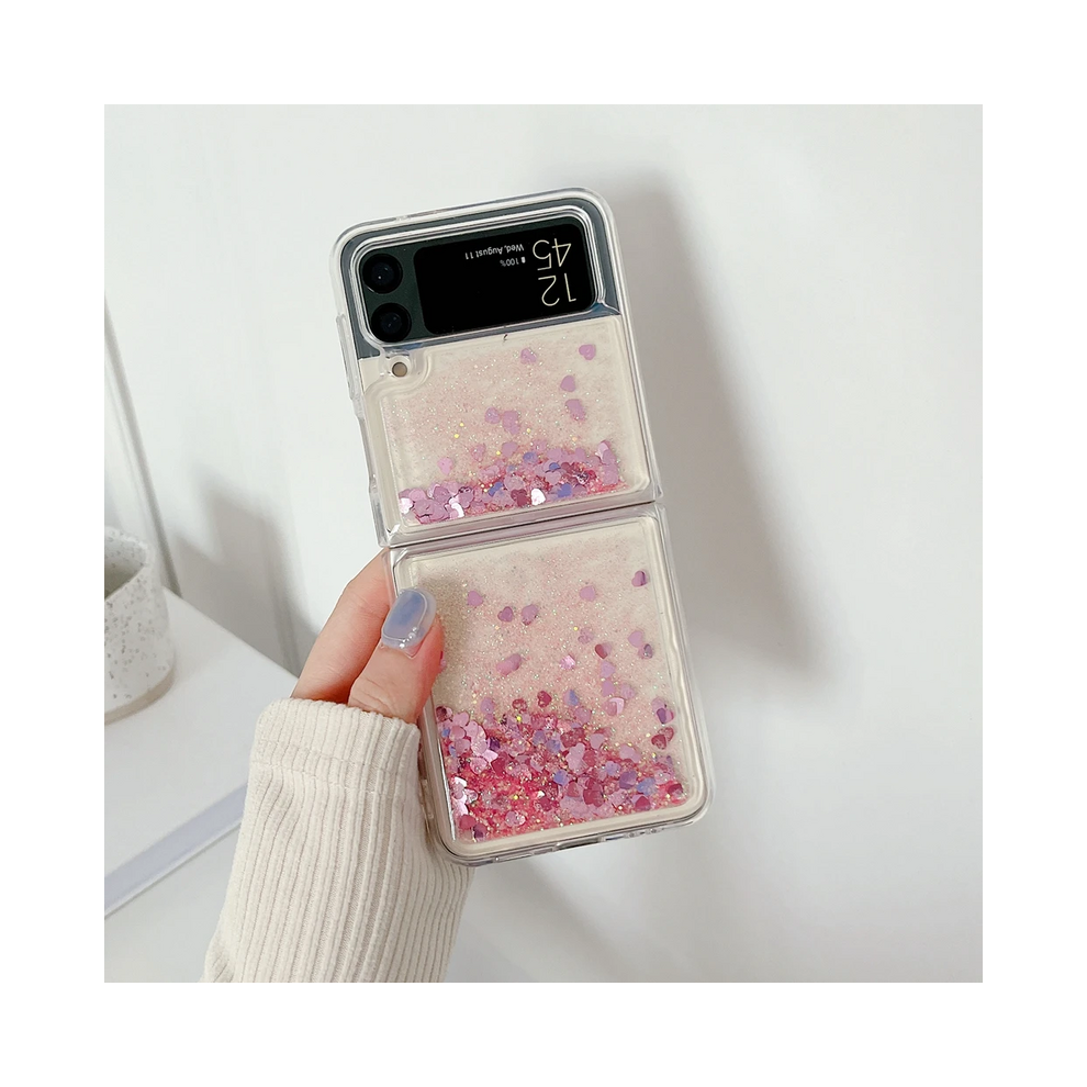 (, For Samsung Z Flip 6) For Samsung Z Flip 6 Luxury Glitter Quicksand Case Pink 931288133244
