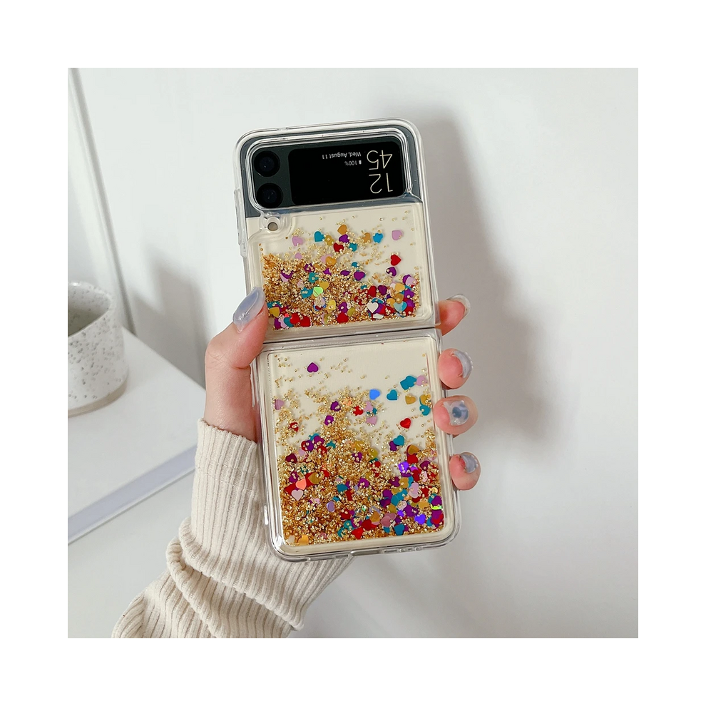 (, For Samsung Z Flip 6) For Samsung Z Flip 6 Luxury Glitter Quicksand Case Gold 931288133305