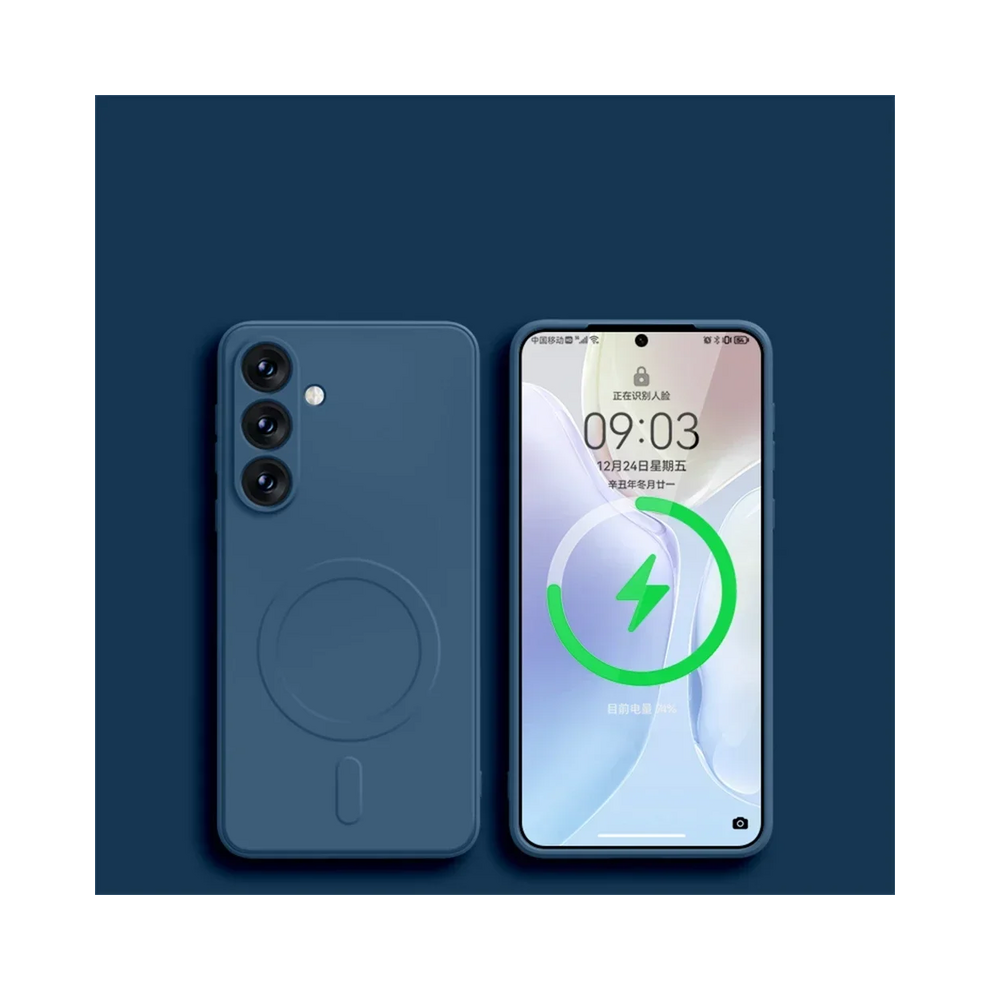 (, Samusng S21 Plus) Original Liquid Silicone Magnetic Wireless Charge Blue 931288127892