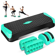 Yes4All 2-in-1 sdettv aerobinen stepperi Rocker Balance Board -jaloilla kotitreeniin Step-harjoitteluun ja tasapainoharjoitteluun - Neo Green