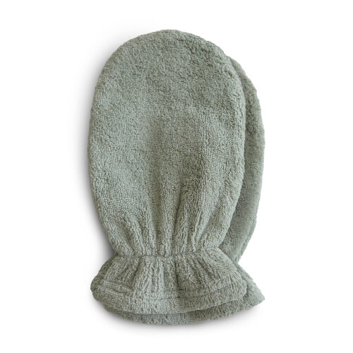mushie Baby Badehandschuh | Bio-Baumwolle | 2er-Pack (Moos) 1