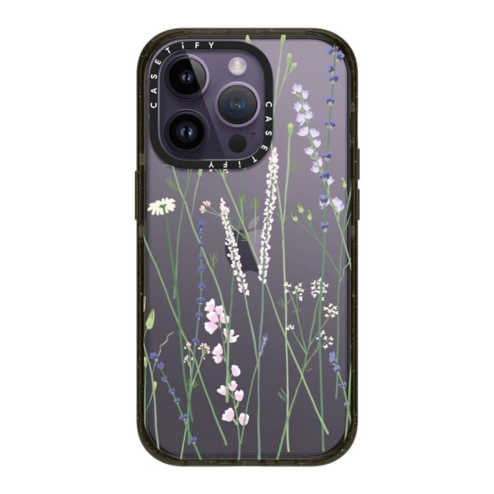 casetify Impact iPhone 14 Pro hoesje 4X Militaire kwaliteit Valtest 82ft Valbescherming - gigi garden Florals - glanzend zwart