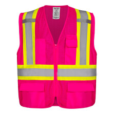 KAYGO High Visibility -turvaliivit KG0100 Heijastinliivi taskuilla ja vetoketjulla ANSI Type R Class 2 Not FR (Pink XL)
