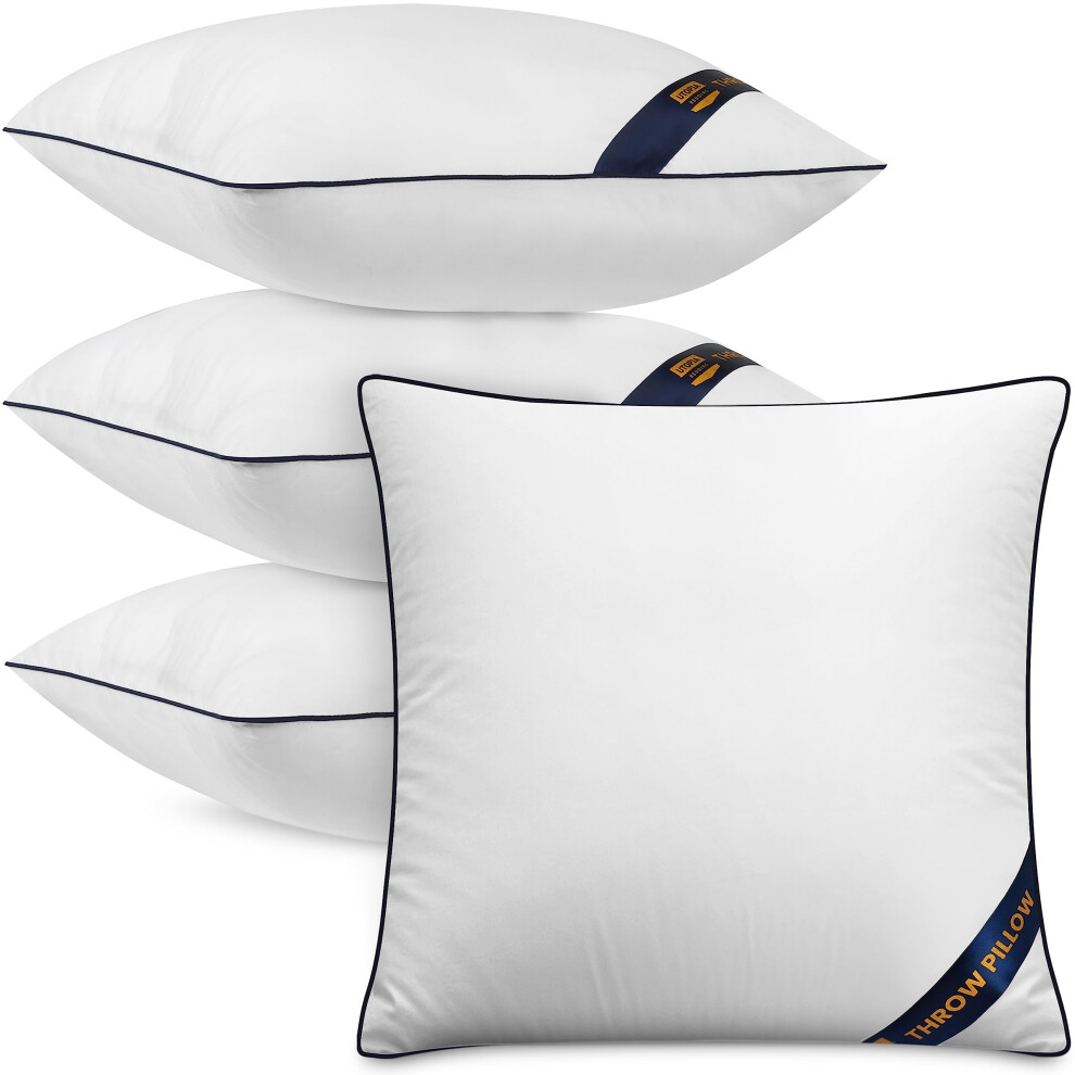 Lot de 4 coussins d   coratifs d'int   rieur Utopia Bedding, blancs, 30,5 x 30,5 cm, pour canap   -lit