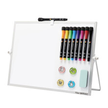 Lille magnetisk t?r -Erase White Board - 12 x 16 tommer b?rbar lille h?ngende tavle med kroge til v?g mini desktop whiteboard 360 grader drejende