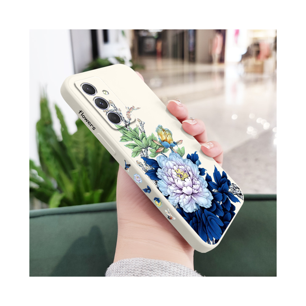 (White 1, Samsung A54 5G) Blue Blossom Phone Case For Samsung Galaxy A54 A34 Blue,White 931288146787