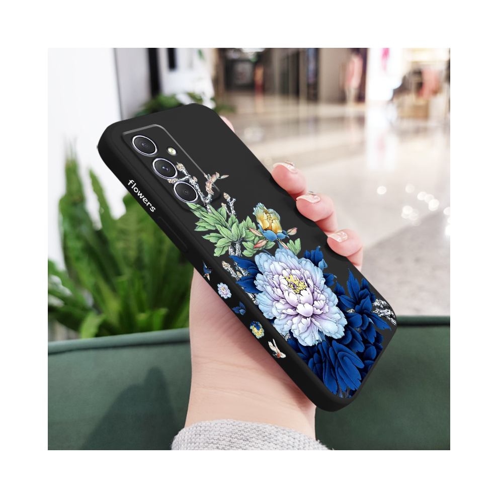 (Black 1, Samsung A55 5G) Blue Blossom Phone Case For Samsung Galaxy A54 A34 Blue,Black 931288146923