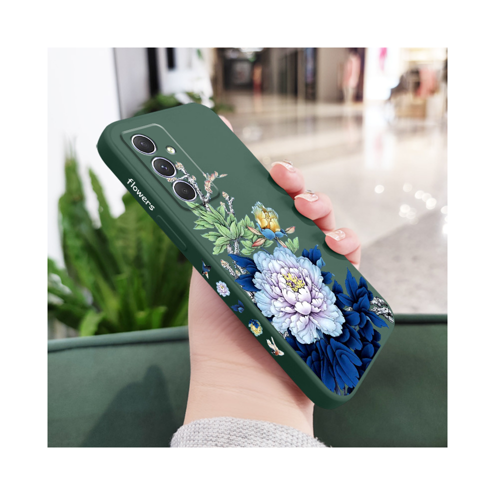 (Dark Green 1, Samsung A55 5G) Blue Blossom Phone Case For Samsung Galaxy A54 A34 Blue,Green 931288147128