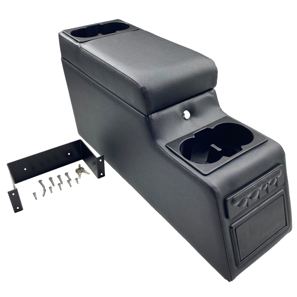 Moosun 31515 Denim Deluxe Locking Center Console For Jeep Cj-5 1976-1983 Cj-7 1976-1986 Wrangler Yj 1987-1995 Black 791809034753