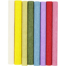 Sortiment aus Krepppapier - Klassische Farben - 25 x 60 cm - 8 Rollen - Elastisch - Robus - Kreativ