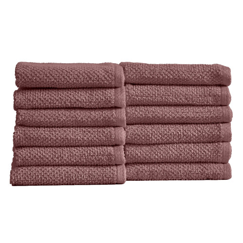 Great Bay Home Ροζ Πετσέτες - 100% Βαμβάκι 12-Pack 13x13 - Απορροφητικές, Γρήγορης Ξήρανσης 1