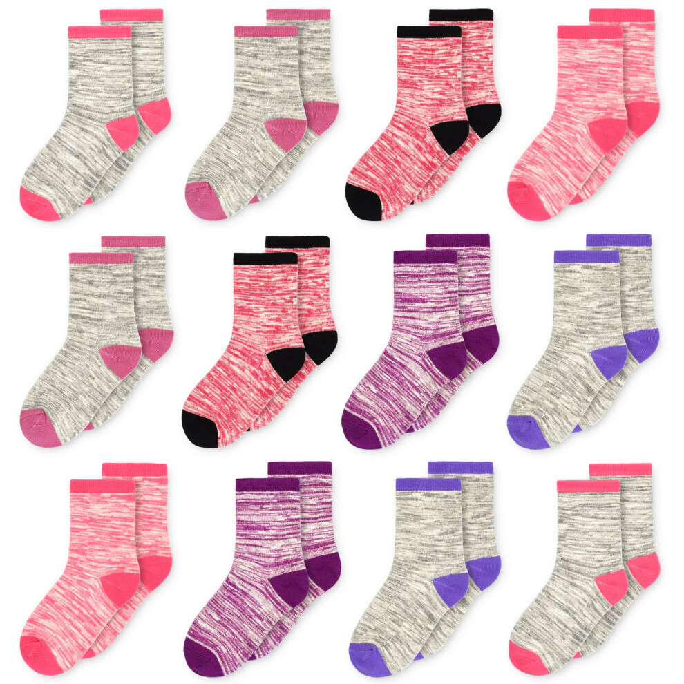 Chaussettes SPTRAMLE pour filles et enfants (10-14 ans), 12 paires de chaussettes mi-hautes     coussinets