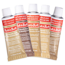AMACO Rub N Buff Cera Acabamento Metálico Ouro - Ouro Antigo, Ouro Outonal, Ouro Europeu 15ml