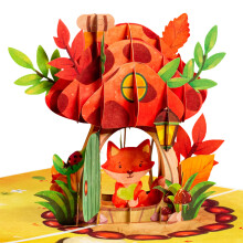 Paper Love Frndly Räv i Svamp 3D Pop Up Kort, För Höst, Födelsedag, Alla Tillfällen