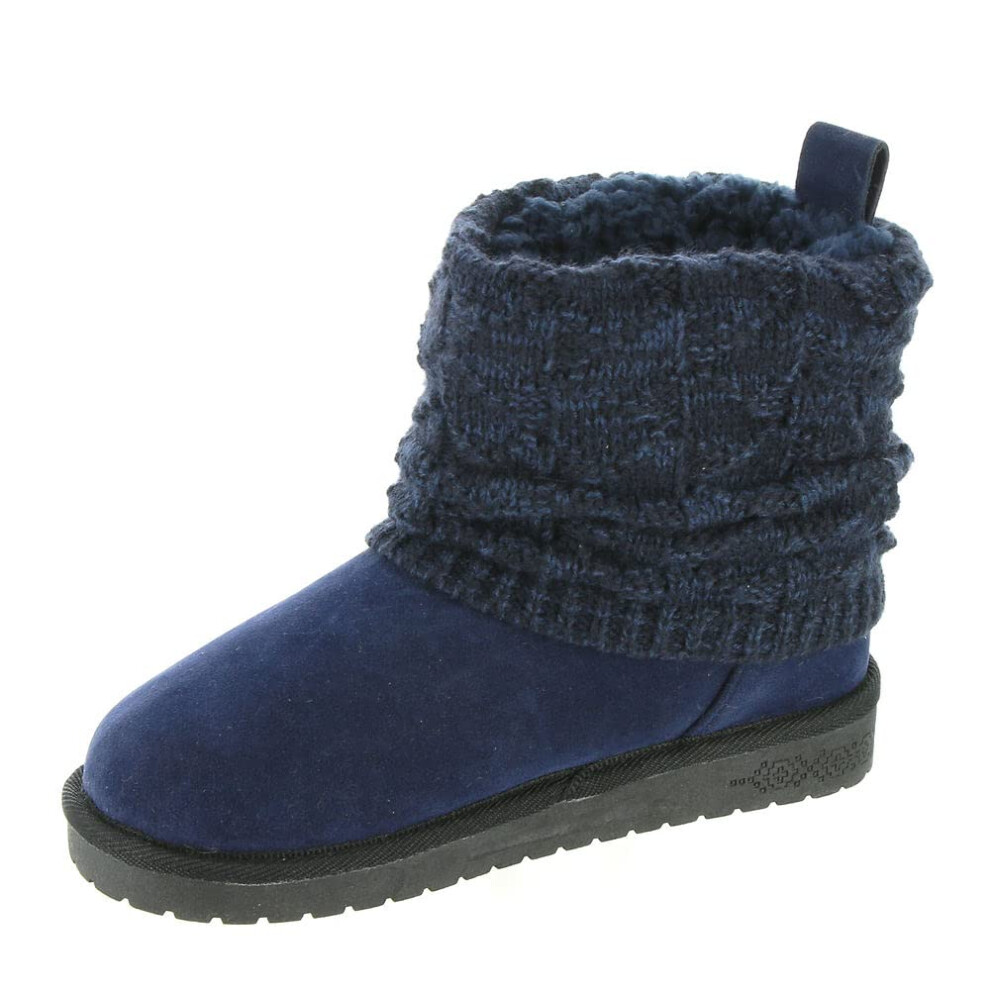 MUK LUKS Women's Laurel Boots Navy 7 Wide