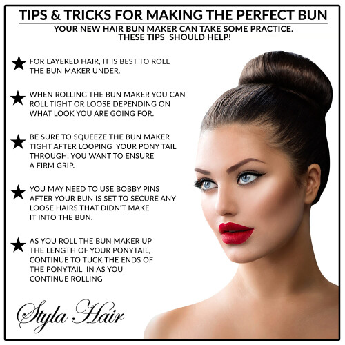 Styla Hair Magic Bun Maker Rubios 4 Pack (2 Pequeños, 2 Grandes) Esponjas Flexibles Reutilizables 2