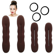 Styla Hair Magic Bun Maker Rubios 4 Pack (2 Pequeños, 2 Grandes) Esponjas Flexibles Reutilizables