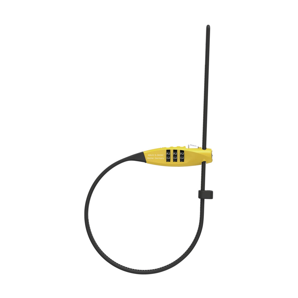 Abus Combiflex Travelguard Cable Lock - Lock For Securing Helmet Pushchair Skis And Luggage - 45 Cm Cable Length - With Number Code - Yellow