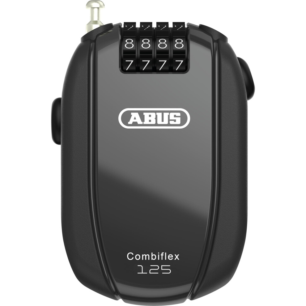 Abus Combiflex Cable Lock - Lock For Securing Skis Helmet Pram And Luggage - Trip 125-125 Cm Long - 3 Mm Thick - With Number Code - Black