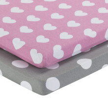 Everyday Kids 2 Pack Baby Cradle Sheets - Monterad uppsttning fr Baby Girl; 100% bomullstrja stickad andningsbar och mjuk vagga madrassdyna lo