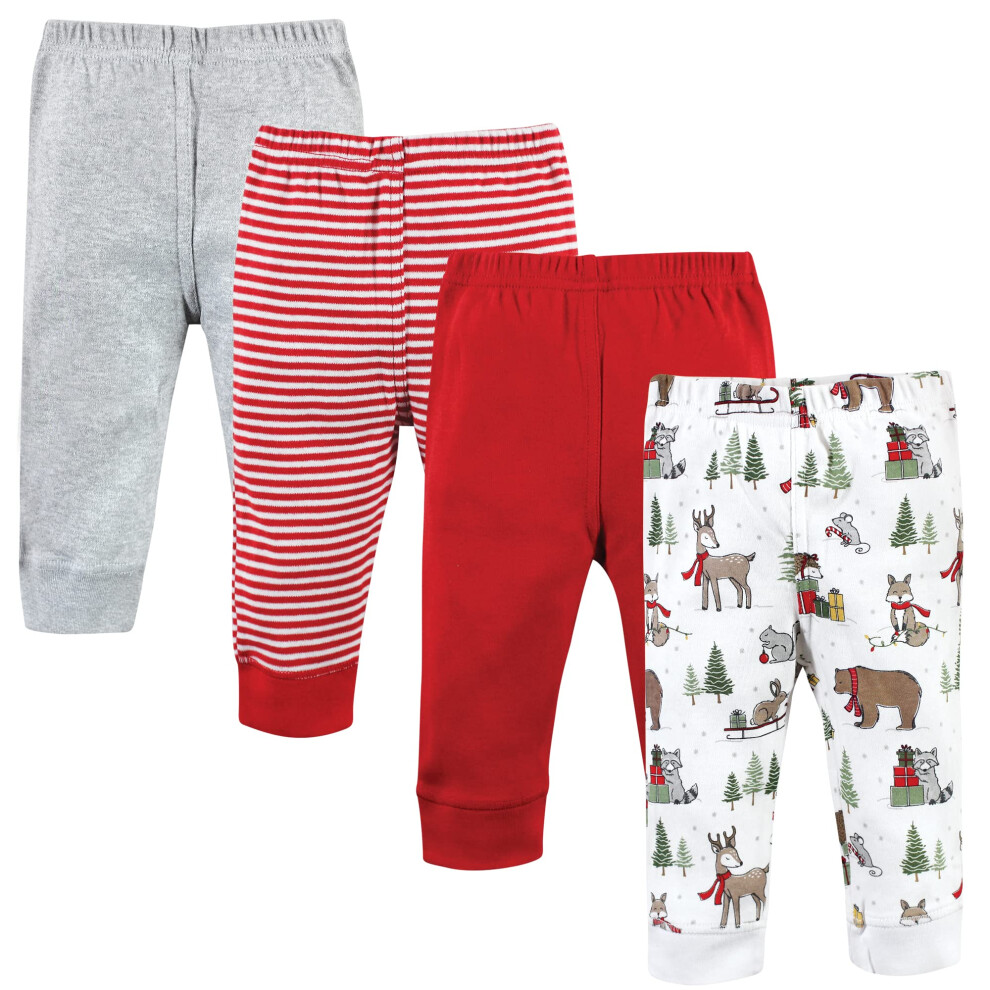 Hudson Baby Unisex Baby Cotton Pants And Leggings, Christmas Forest, 4 Toddler-image