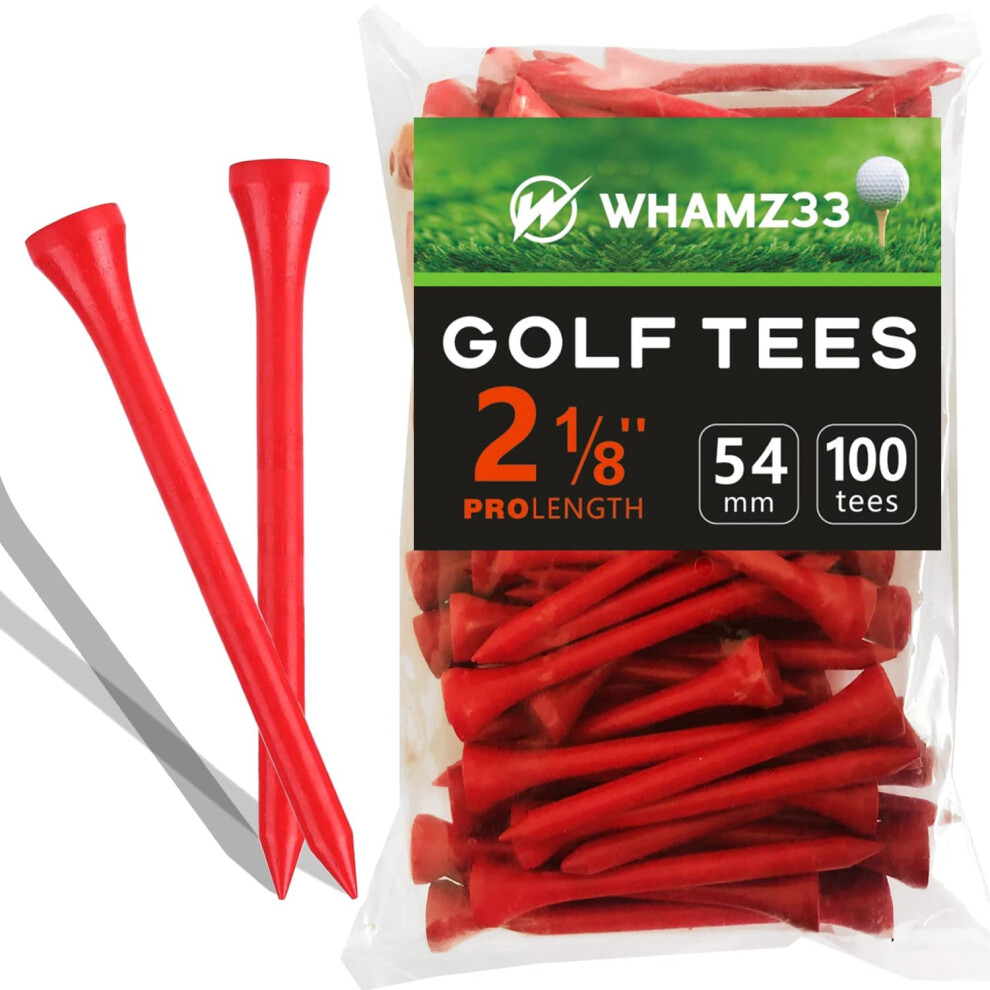 Tee de golf professionnel WHAMZ33 W en bambou, 3 1/4 pouces, paquet de 100, rouge