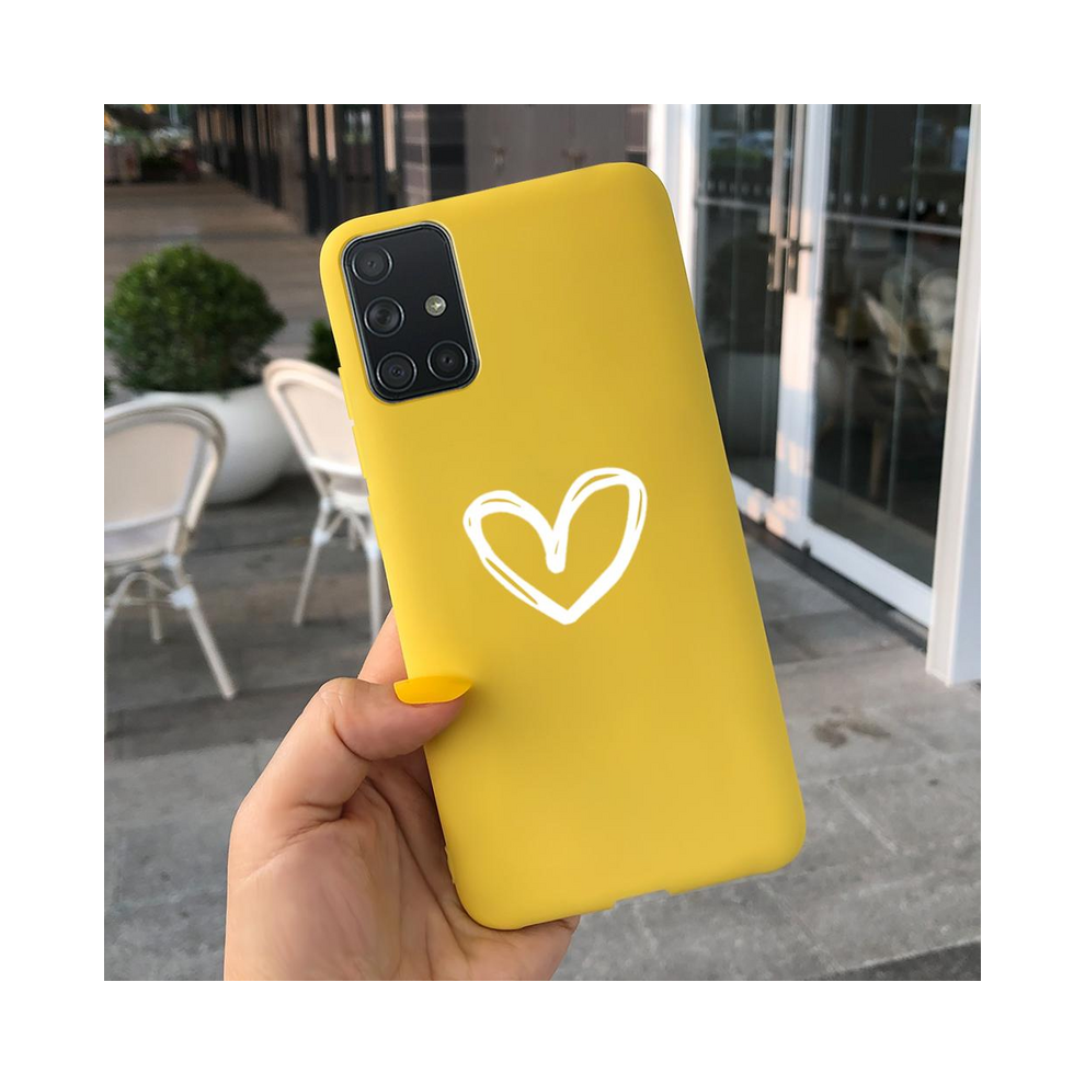 ( 1003, For Samsung A51) For Samsung Galaxy A51 Case A71 Soft Silicone Full Yellow 931288202155