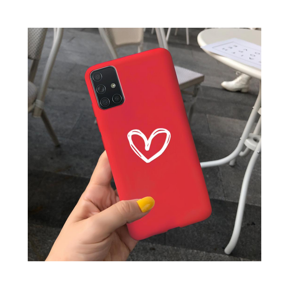 ( 1003, For Samsung A51) For Samsung Galaxy A51 Case A71 Soft Silicone Full Red 931288202193