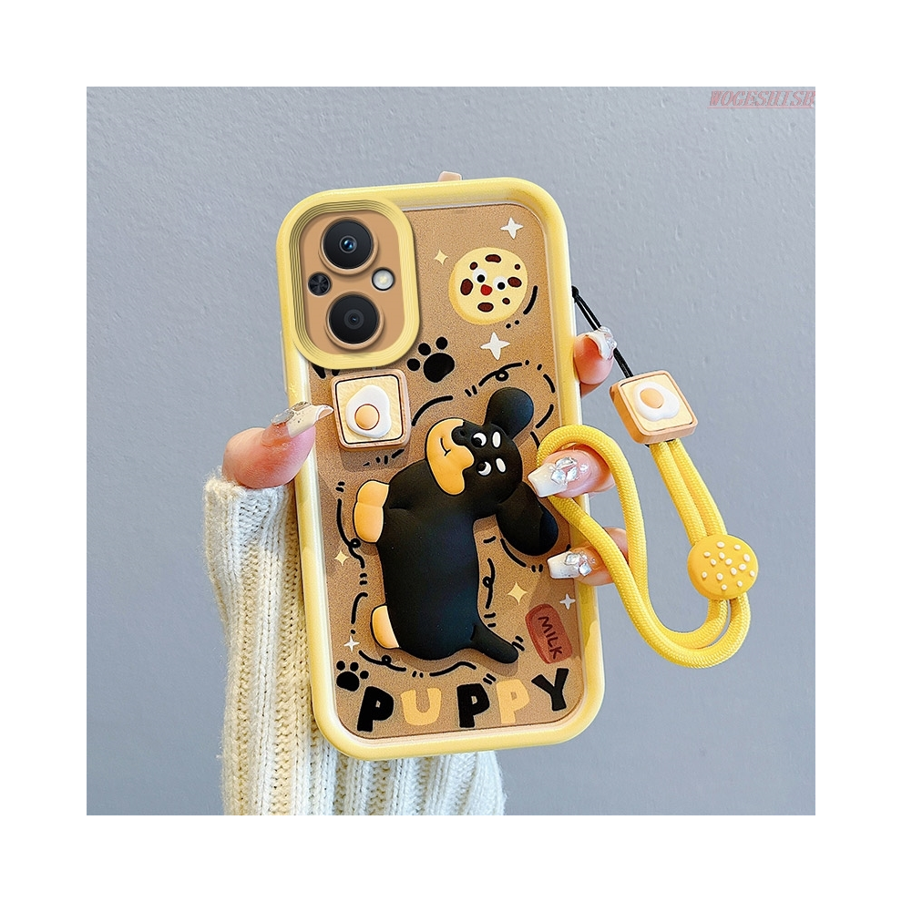 (Egg Dog, Galaxy A13 4G) Kuromi 3D Cartoon Hand Strap Phone Case For Samsun 931288221262