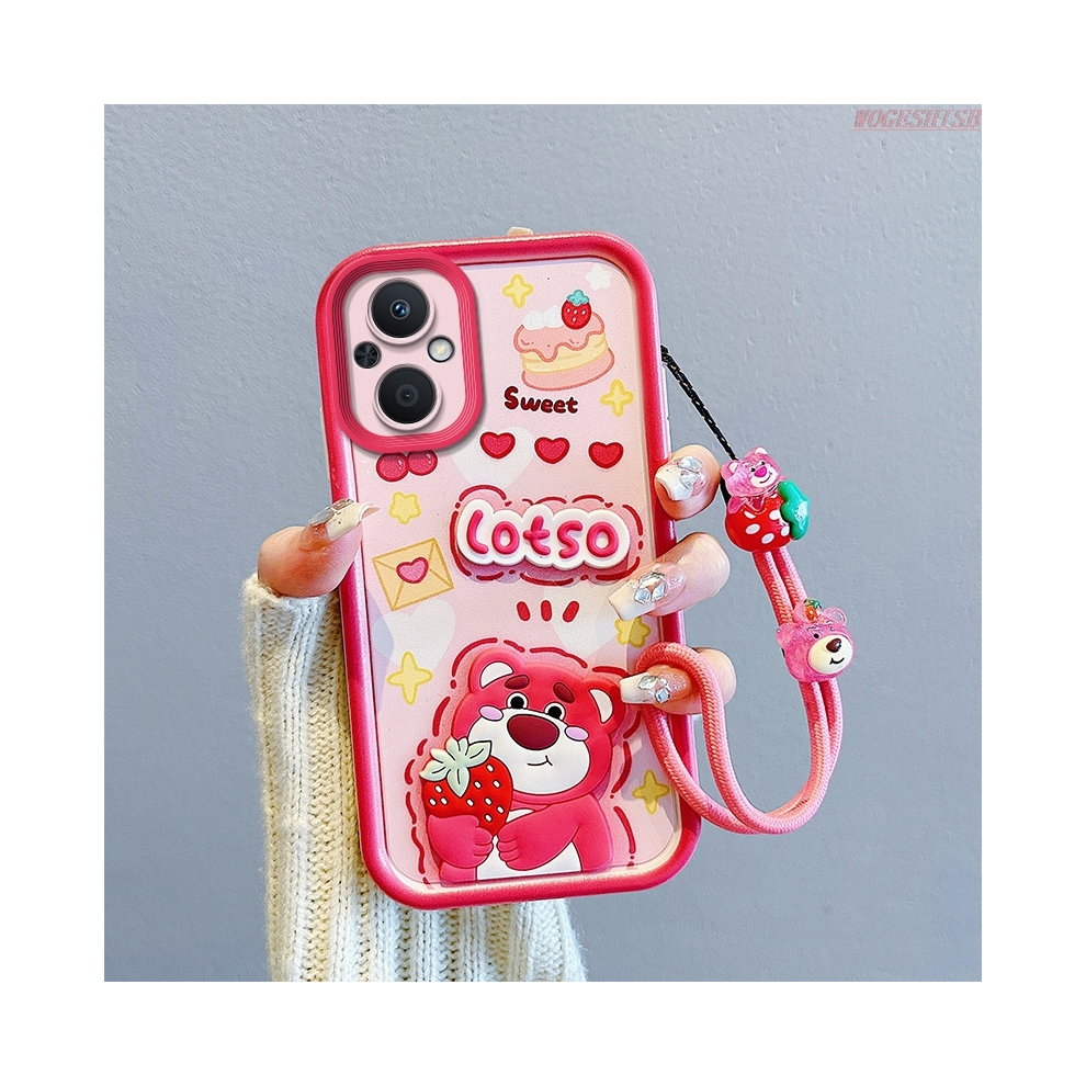 (Strawberry Bear, Galaxy A14 5G) Kuromi 3D Cartoon Hand Strap Phone Case For Samsun 931288221439