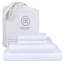 Threadmill Luxury Supima Cotton Sheets Luxury 1000 Thread Count 100% Soft 100% Soft Cotton Sheets for Full Size Bed 4 Pc White Bed Sheets Full Set