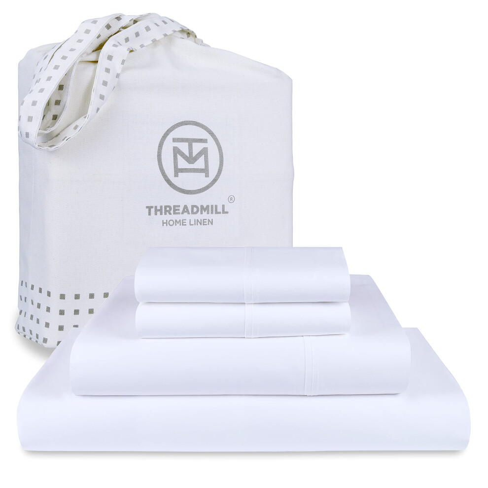 Lenzuola Di Lusso In Cotone Supima Threadmill, 1000 Fili, 100% Cotone Morbido, 100% Cotone Morbido, Per Letto Matrimoniale, 4 Pezzi, Set Completo