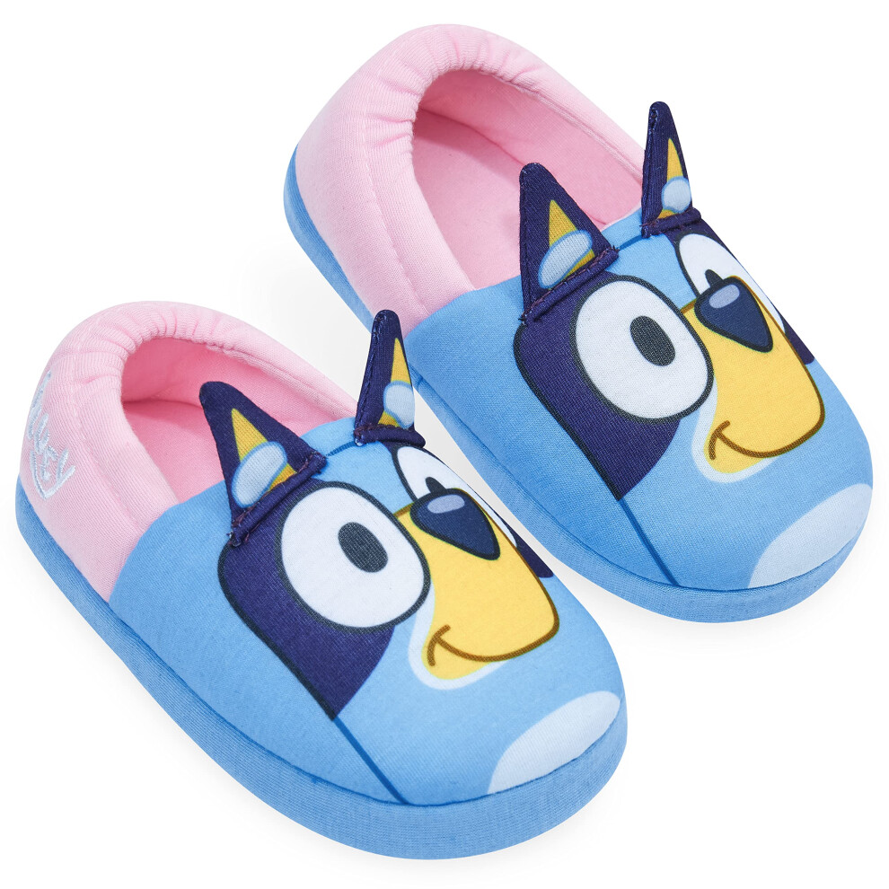 Bluey Shoes Kids Slippers Girls 3D Non-Slip Children Warm Slippers Boys Girls  Blue/Pink  10.5