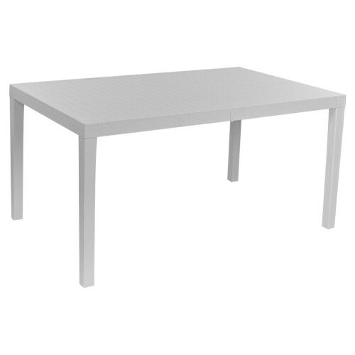 (White) Large 10-Seater Plastic Adjustable Garden Table