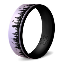 Anello in silicone a doppio strato Knot Theory Forest per uomo e donna - Lavanda viola taglia 7 vestibilit    comoda e traspirante larghezza di ban