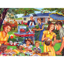 RoseArt - Terug naar het verleden - Achtertuin BBQ - Legpuzzel van 1000 stukjes voor volwassenen