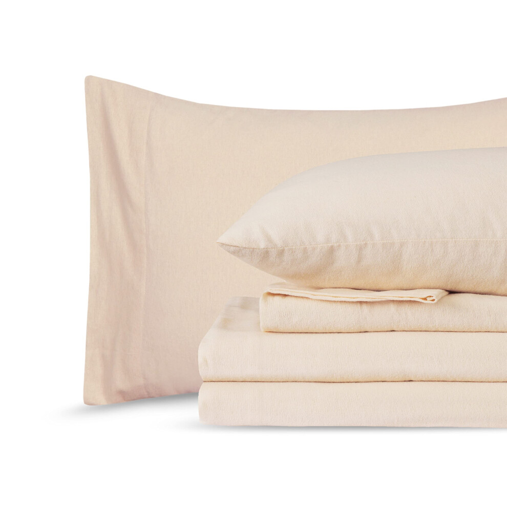 Draps Sleepdown 100 % flanelle de coton pour lit double - Draps de lit en flanelle ultra doux,    pais, doublement bross   s, anti-boulochage, taille