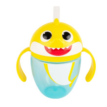The First Years Pinkfong Baby Shark Trinkbecher - Sippy Cup mit Strohhalm und Griffen - 7 Unzen